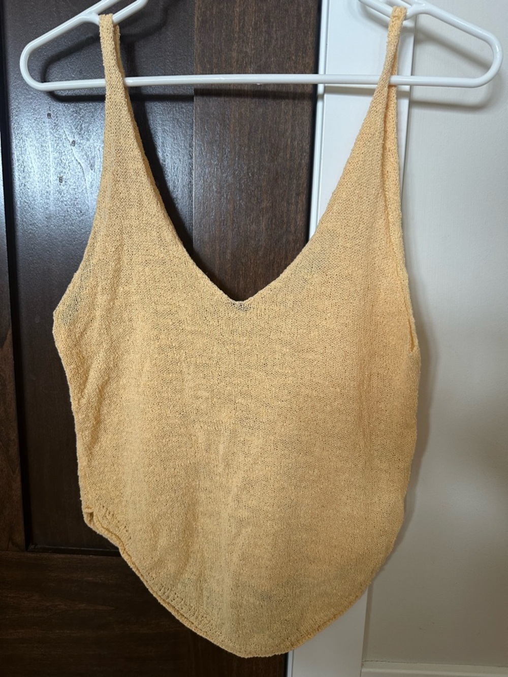 Free People Light yellow Knit V-Neck Tank Top - Women